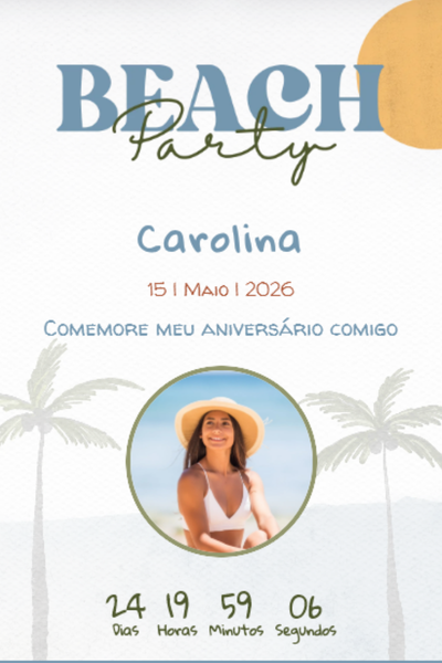Modelo de convite Festa Praia
