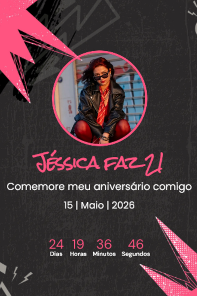Modelo de convite Rock Rosa