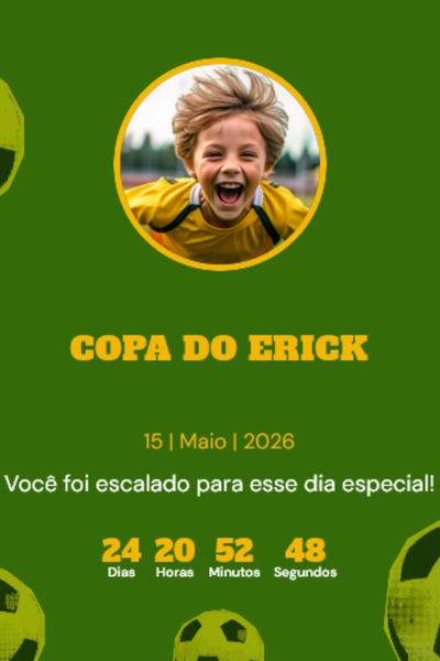 Modelo de convite Aniversário Copa