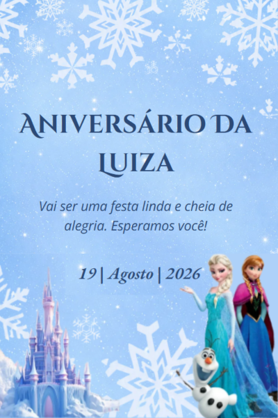 Modelo de convite Frozen