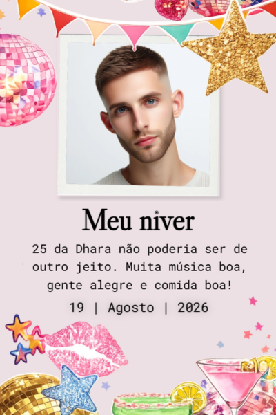 Modelo de convite Glitter