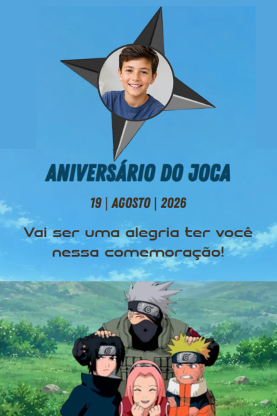 Modelo de convite Naruto